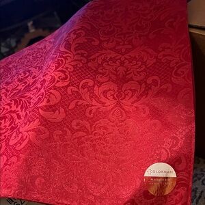Sears Red Damask Table Linen